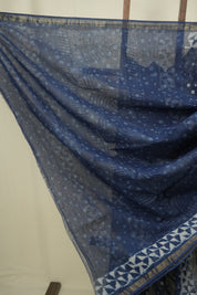 Indigo Kota Doria Saree - SRIKDS298