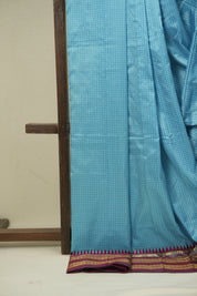 Sky Blue Narayan Peth Silk Saree - SRSBNPSS03