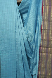 Sky Blue Narayan Peth Silk Saree - SRSBNPSS03