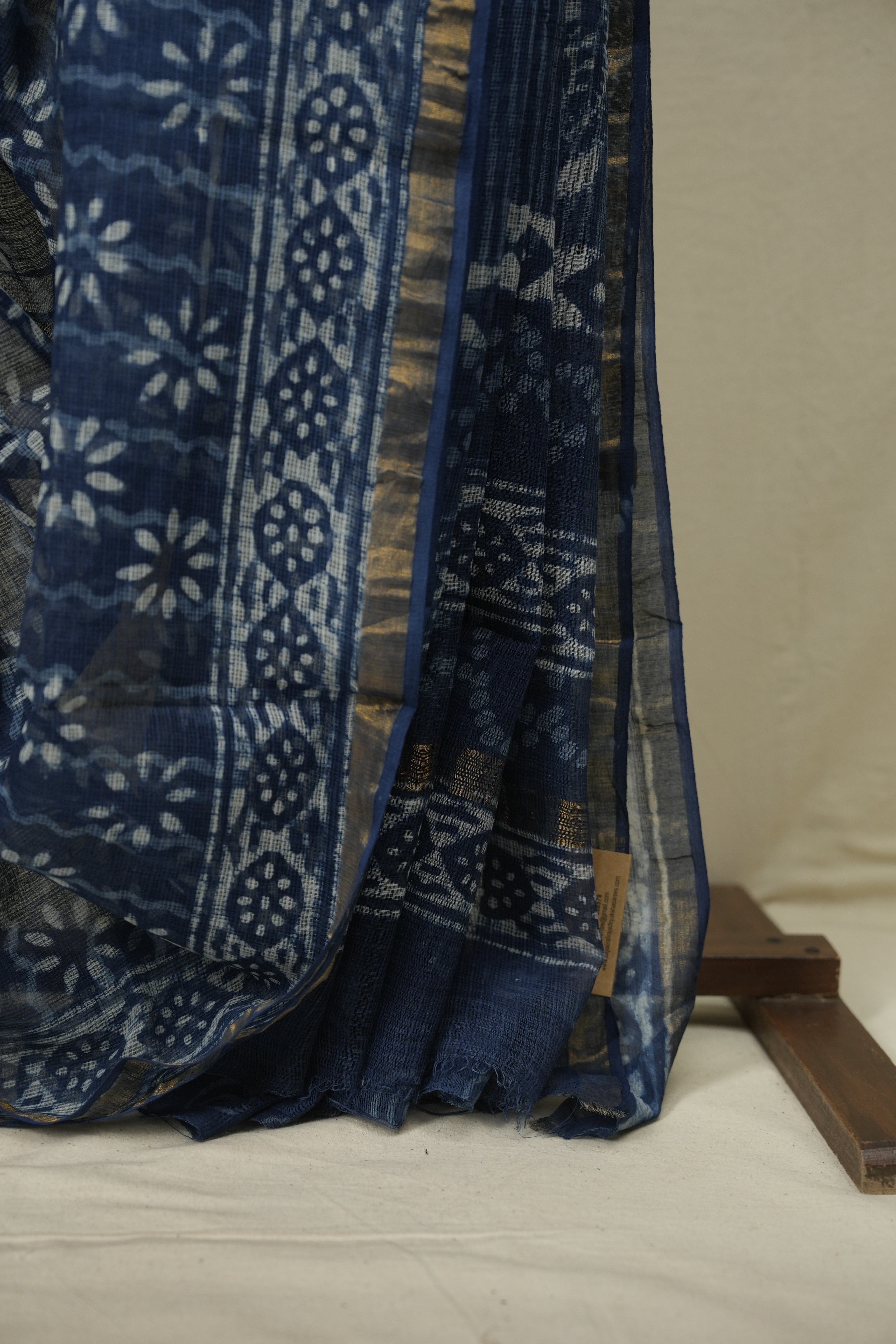 Indigo Kota Doria Saree - SRIKDS299
