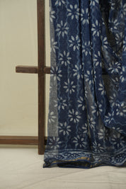 Indigo Kota Doria Saree - SRIKDS299