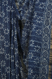 Indigo Kota Doria Saree - SRIKDS299