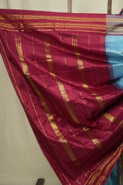 Sky Blue Narayan Peth Silk Saree - SRSBNPSS03