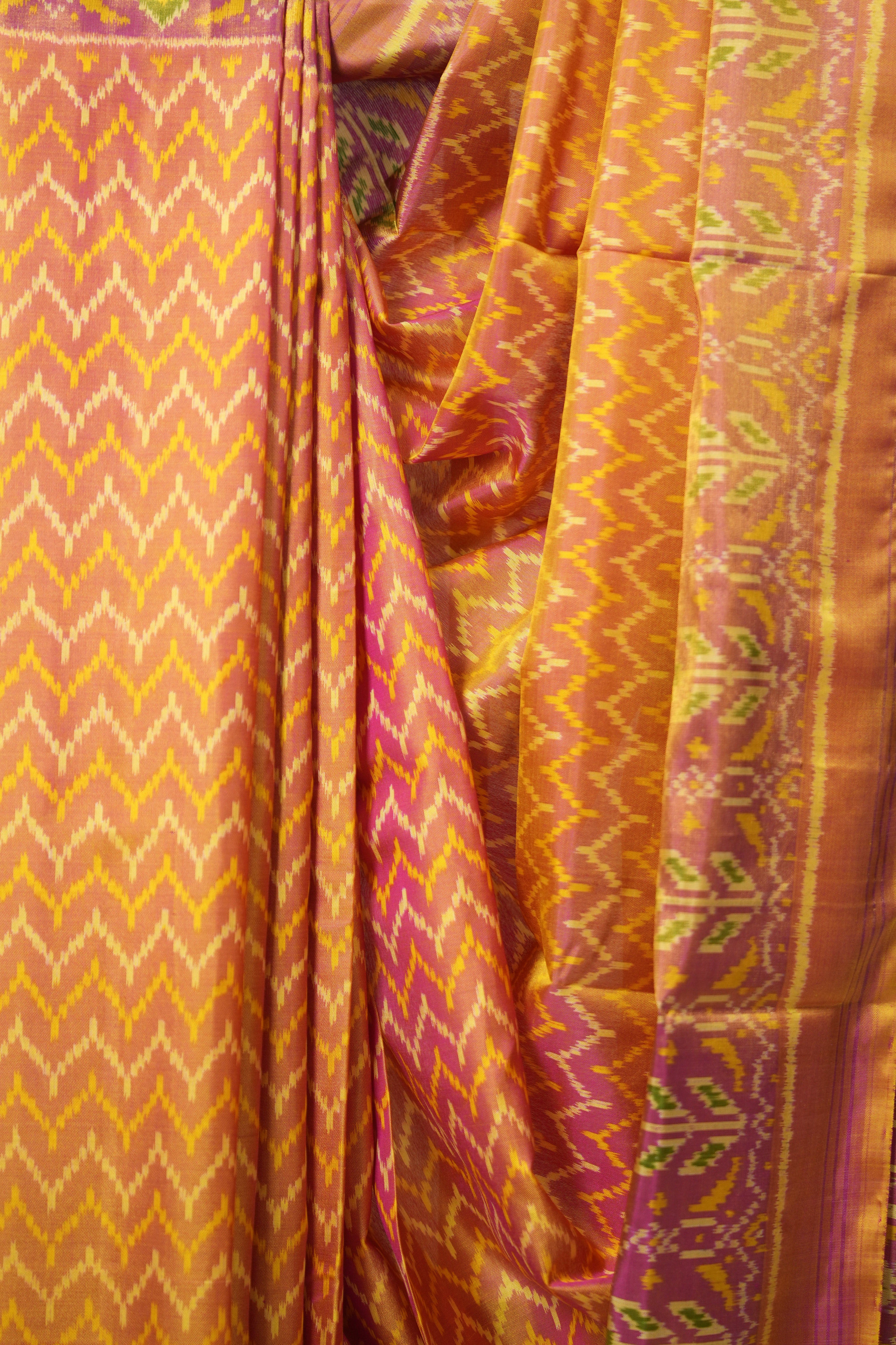 Rose Pink Rajkot Patola Silk Saree - SRRPRPSS501