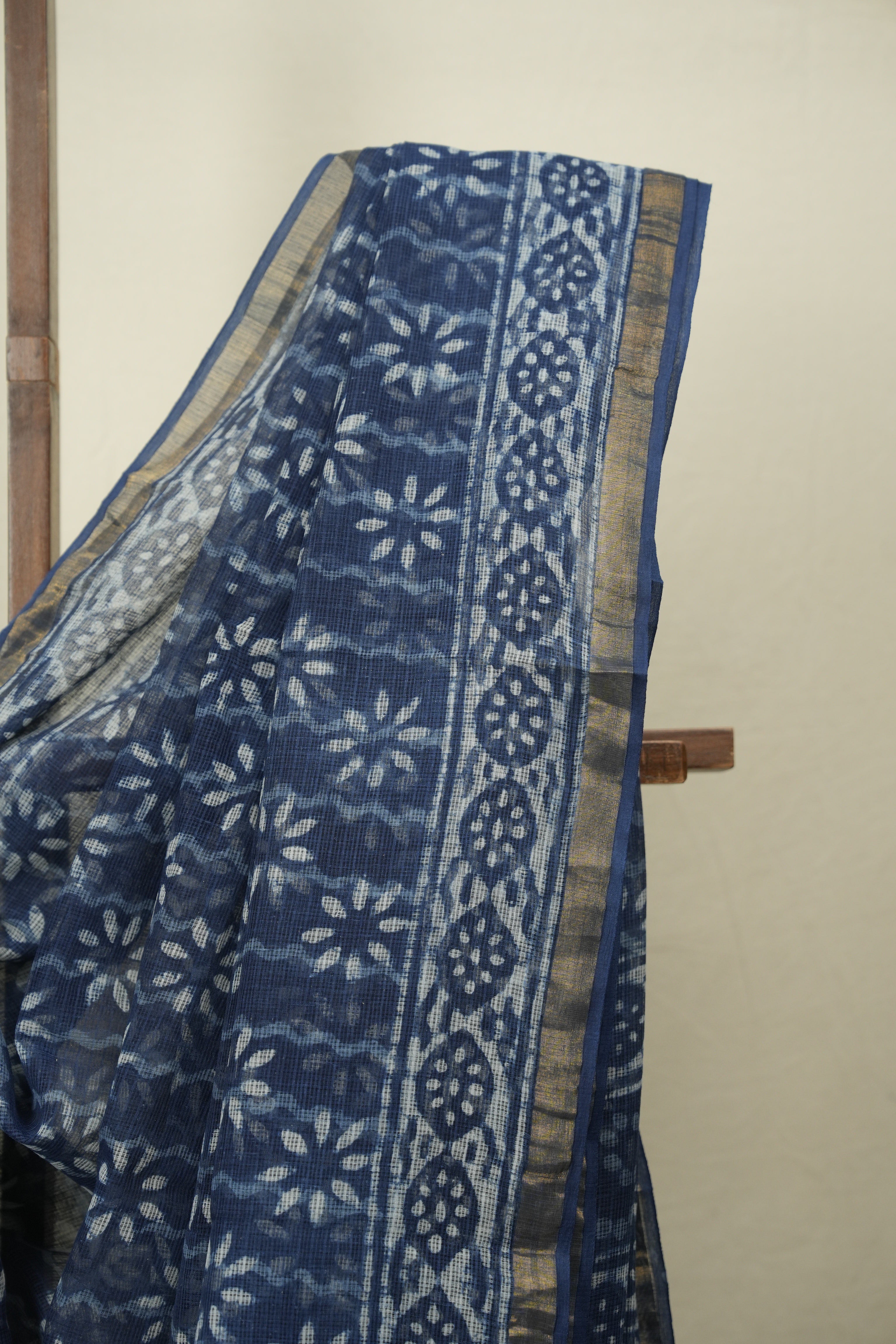 Indigo Kota Doria Saree - SRIKDS299
