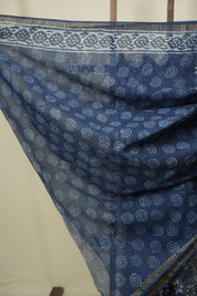 Indigo Kota Doria Saree - SRIKDS299