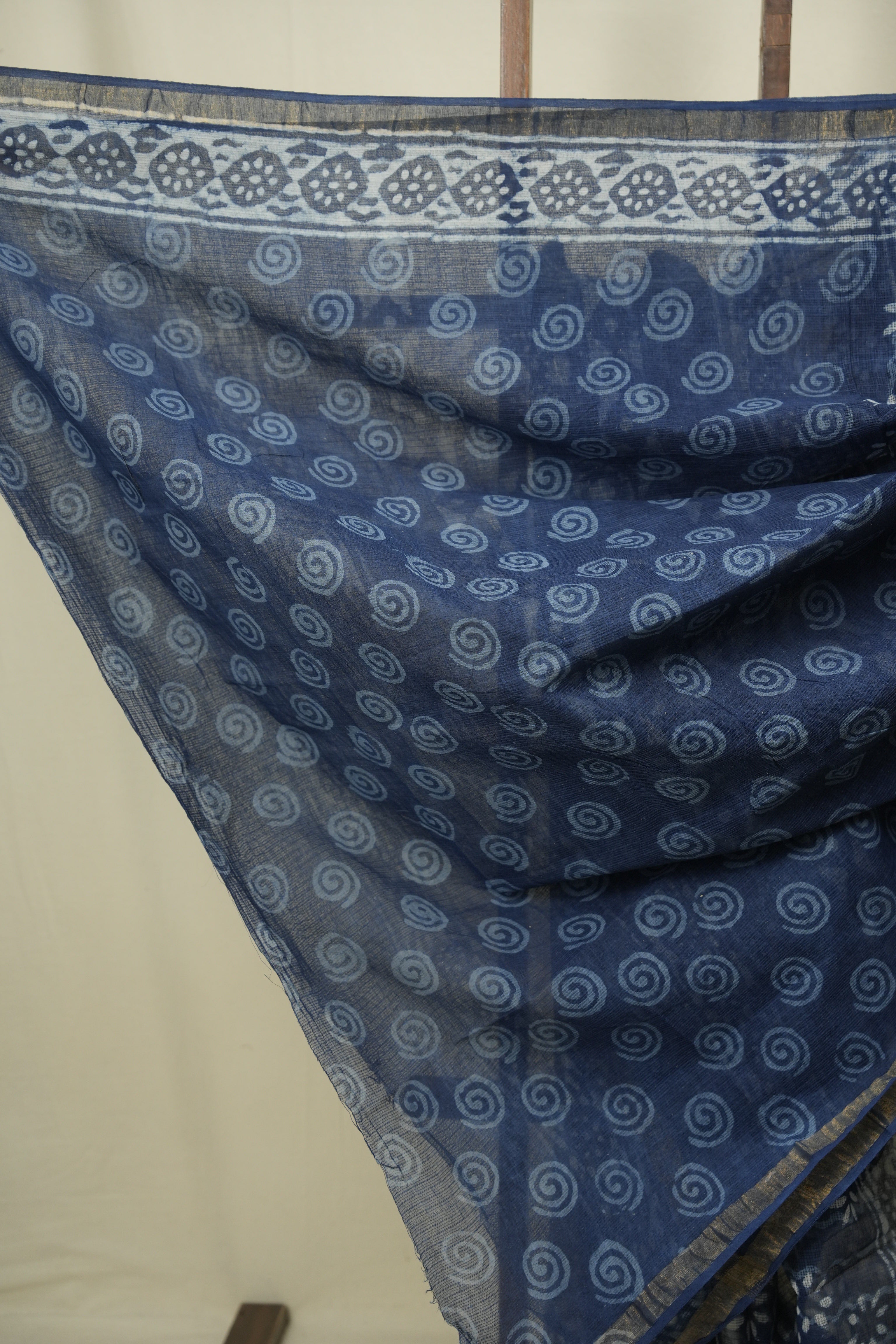 Indigo Kota Doria Saree - SRIKDS299