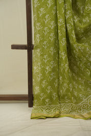 Neon Green Kota Doria Saree - SRNGKDS301