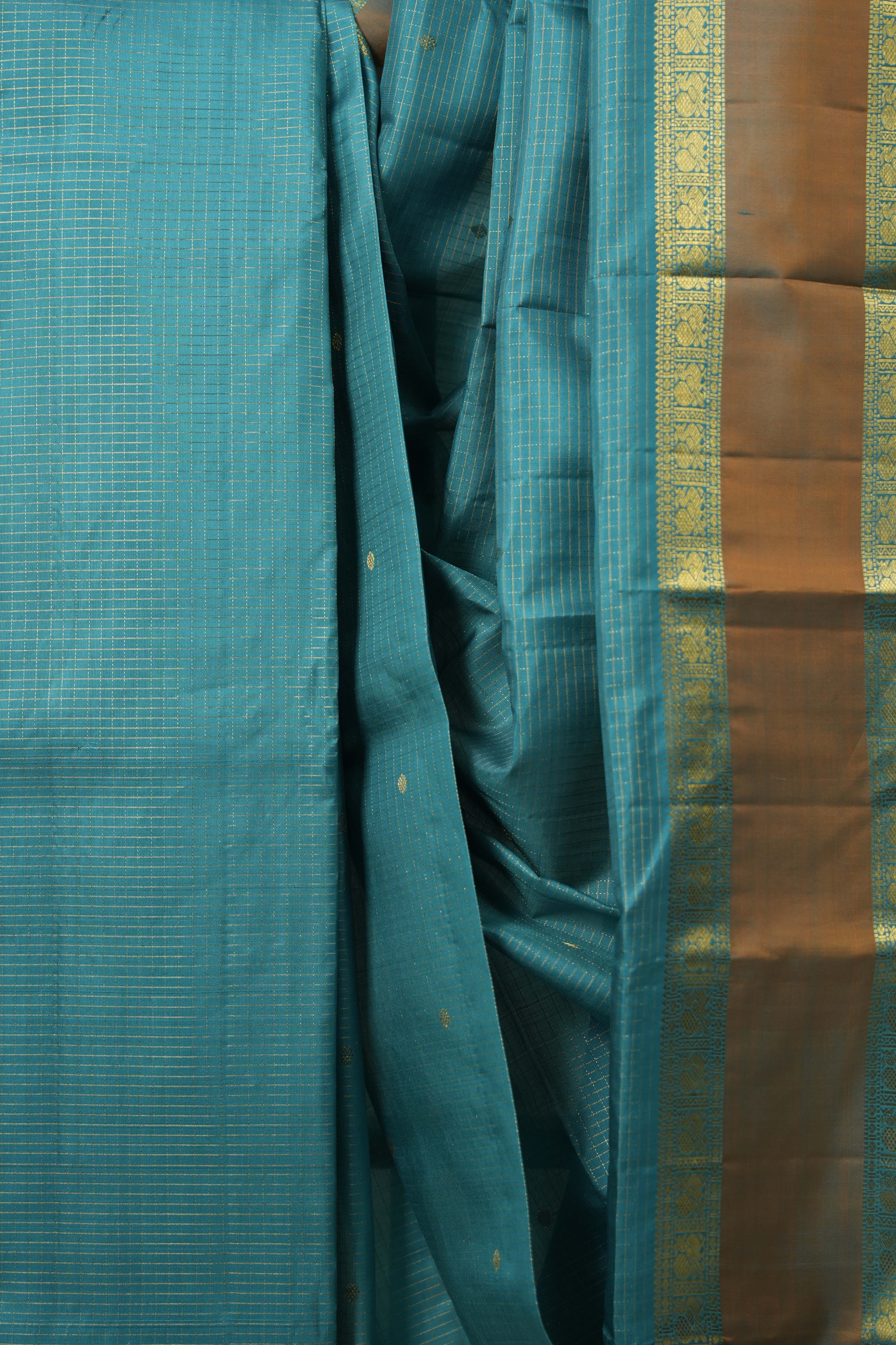 Turquoise Kanjivaram Silk Saree - SRTKSS1035