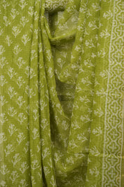 Neon Green Kota Doria Saree - SRNGKDS301