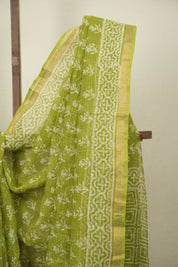 Neon Green Kota Doria Saree - SRNGKDS301