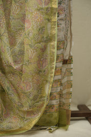 Pista Green Kota Doria Saree - SRPGKDS300