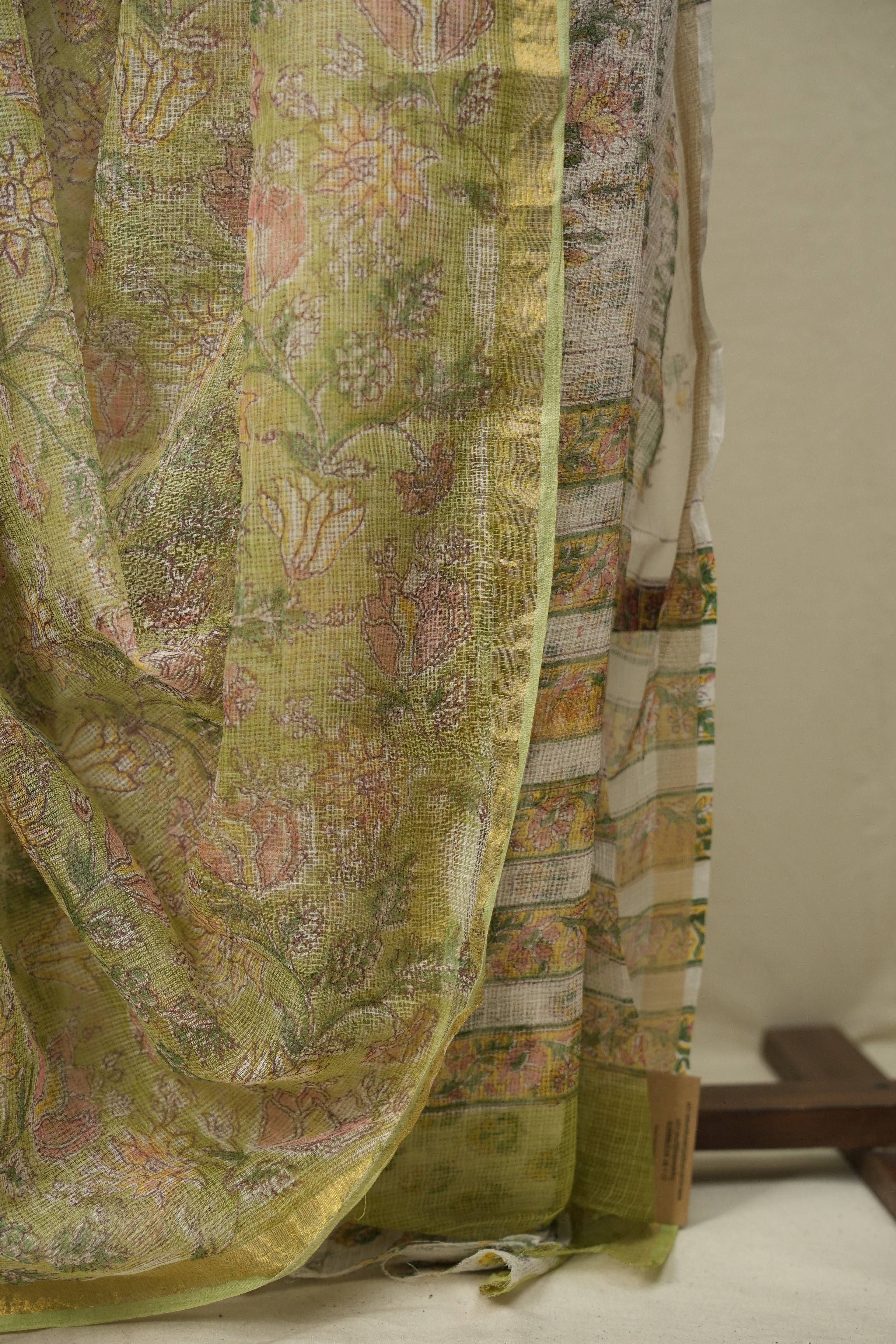 Pista Green Kota Doria Saree - SRPGKDS300