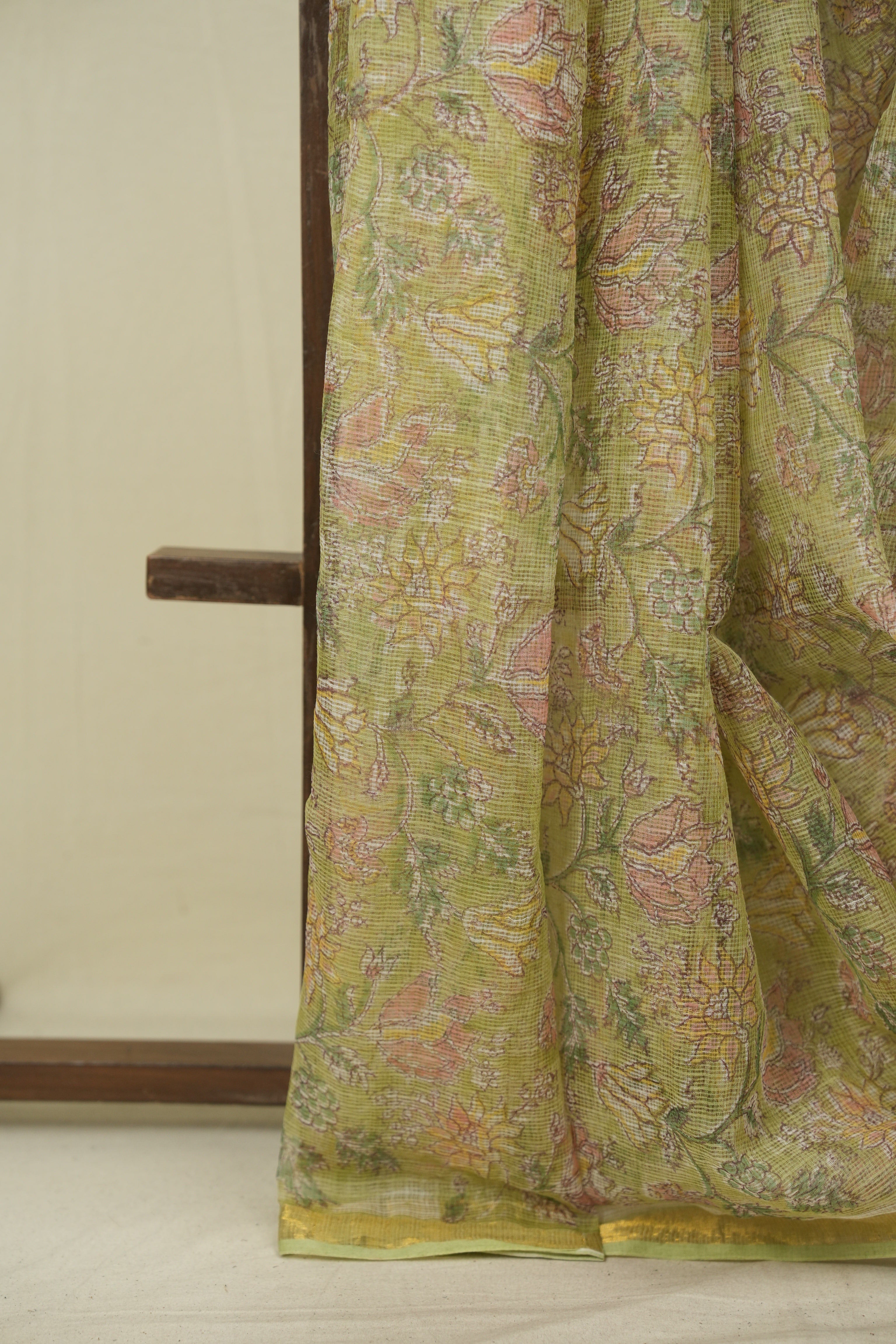Pista Green Kota Doria Saree - SRPGKDS300