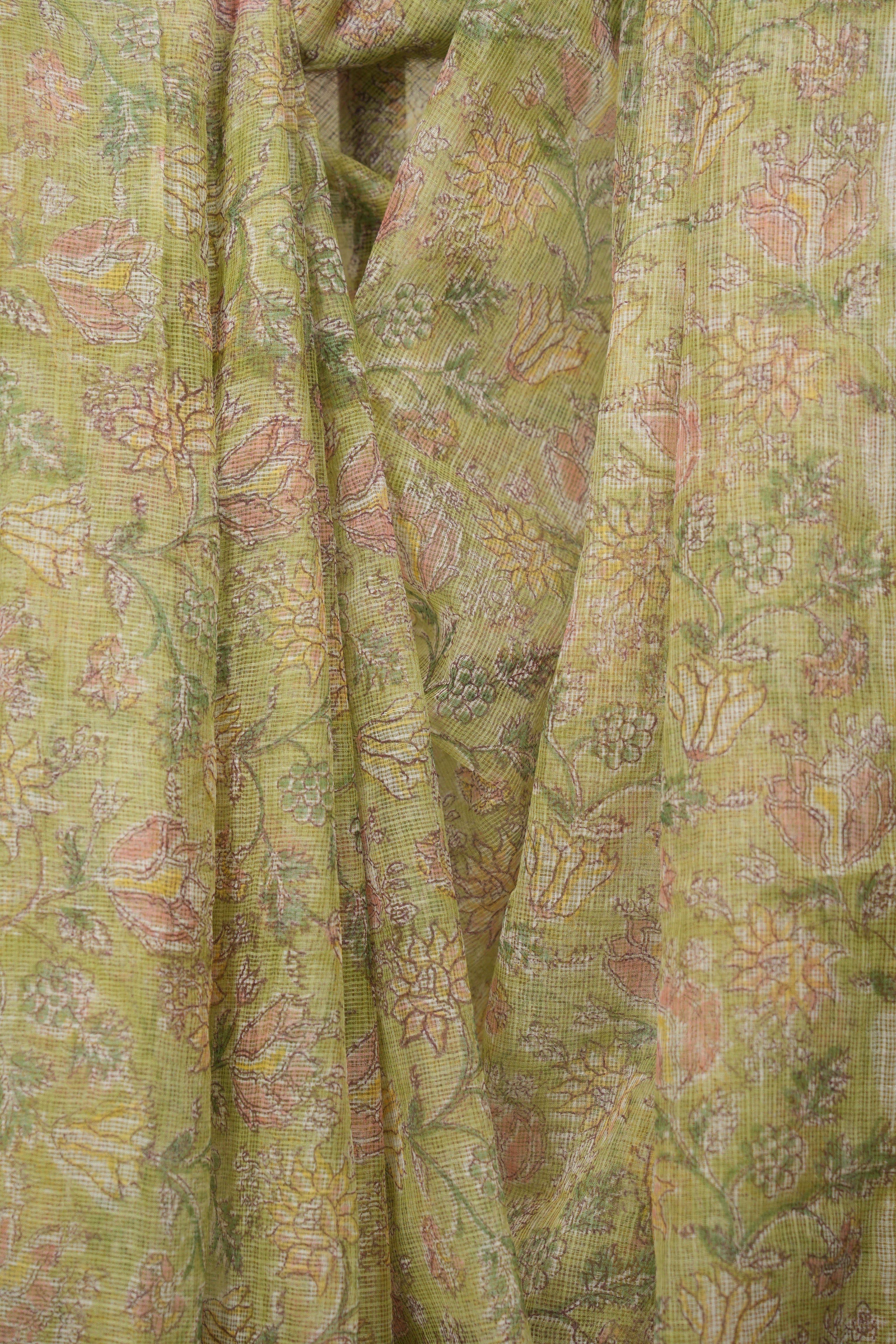 Pista Green Kota Doria Saree - SRPGKDS300