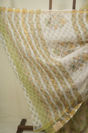 Pista Green Kota Doria Saree - SRPGKDS300