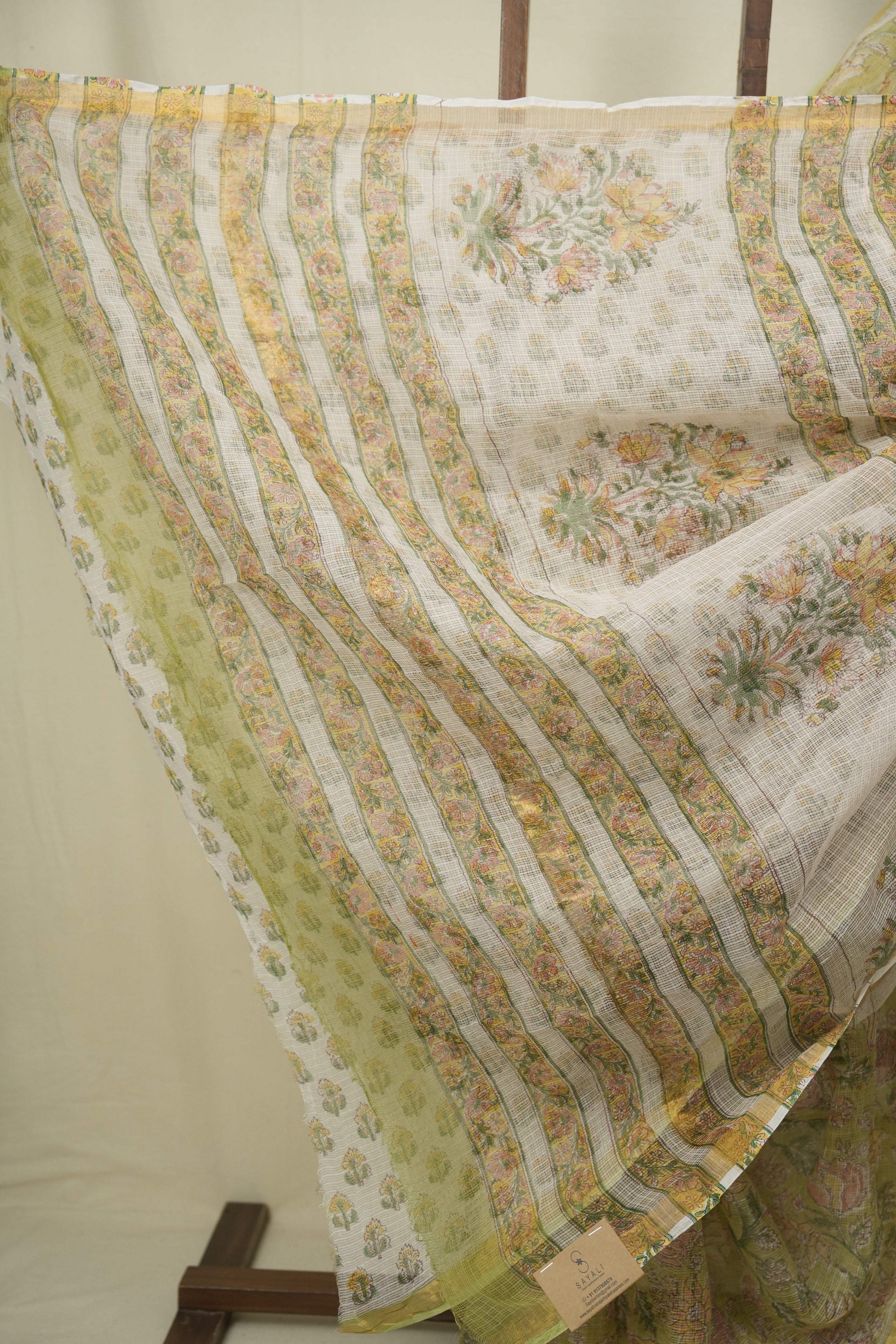 Pista Green Kota Doria Saree - SRPGKDS300