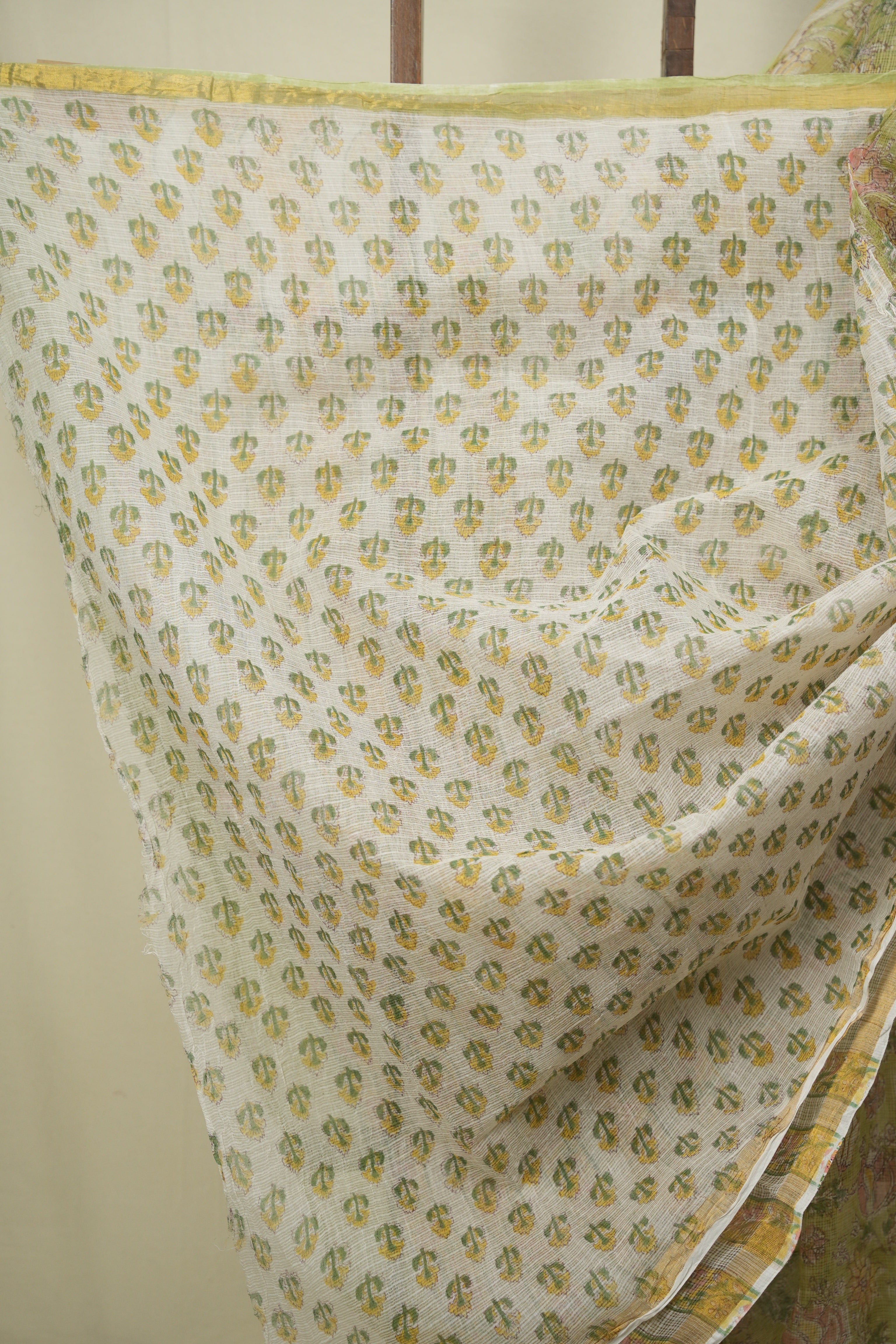Pista Green Kota Doria Saree - SRPGKDS300