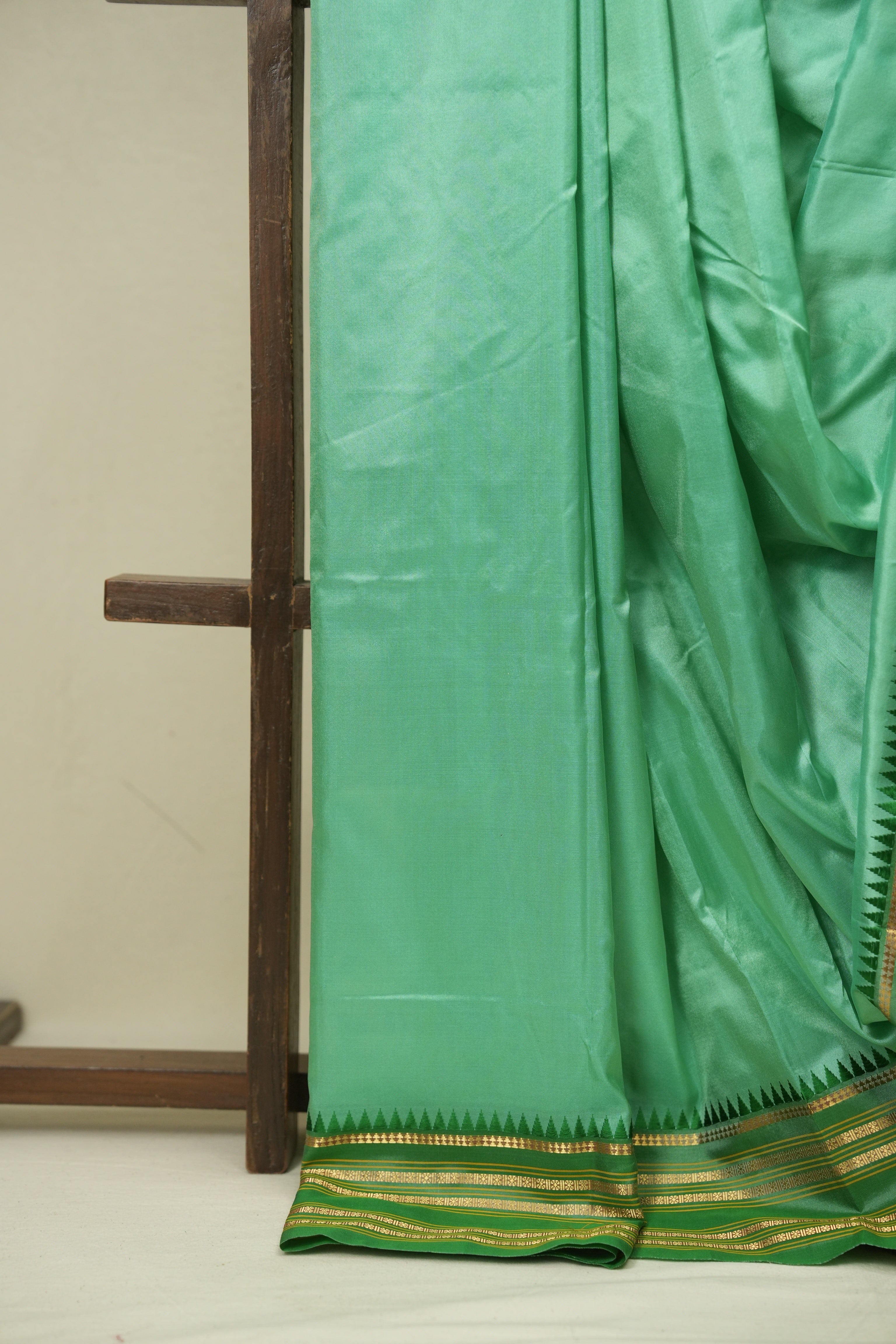 Mint Green Narayan Peth Silk Saree - SRMGNPSS15