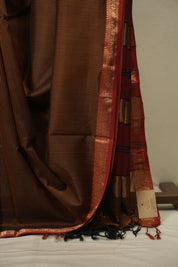 Brick Maheshwari Saree- SRBMS1346