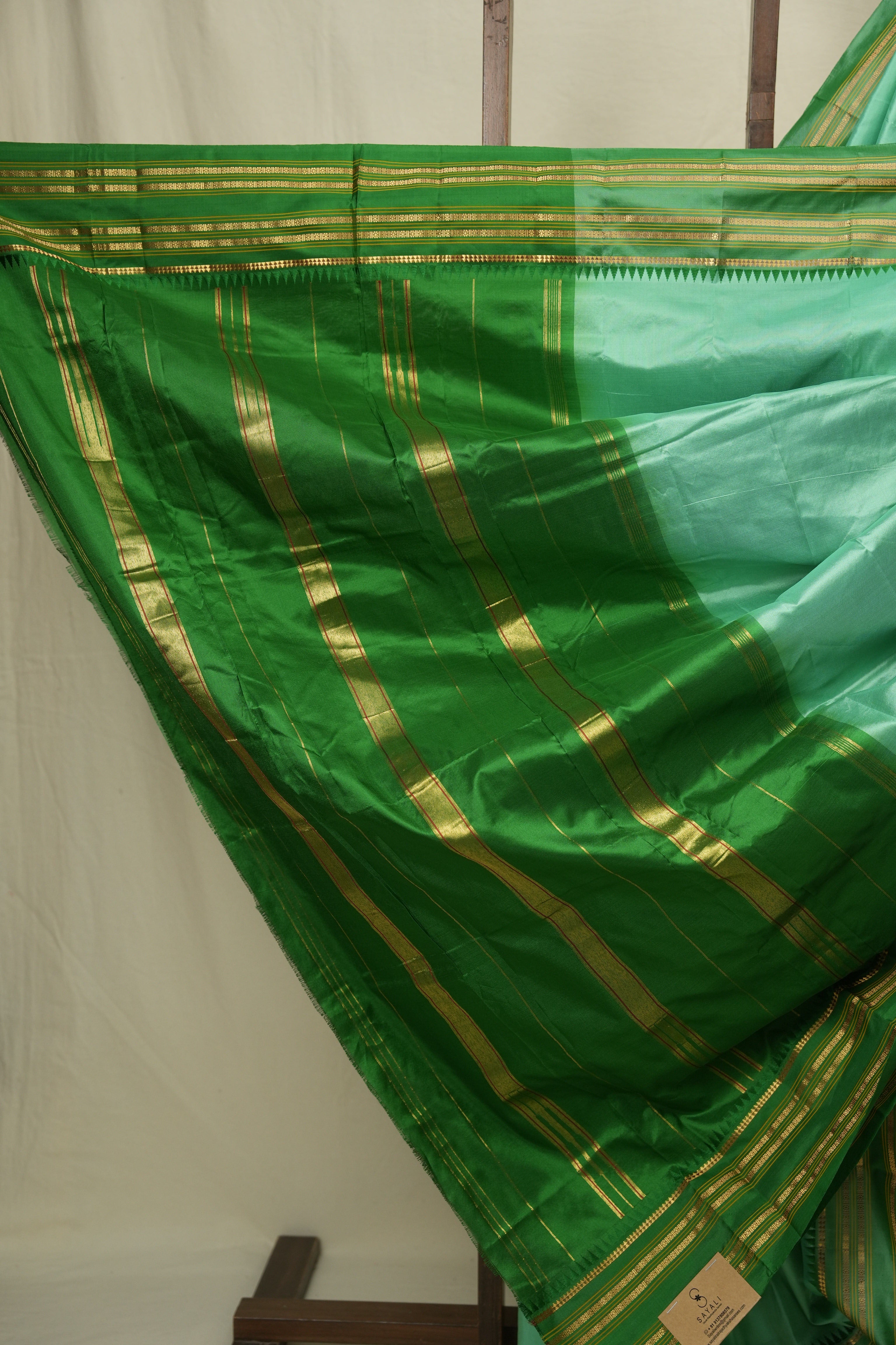 Mint Green Narayan Peth Silk Saree - SRMGNPSS15