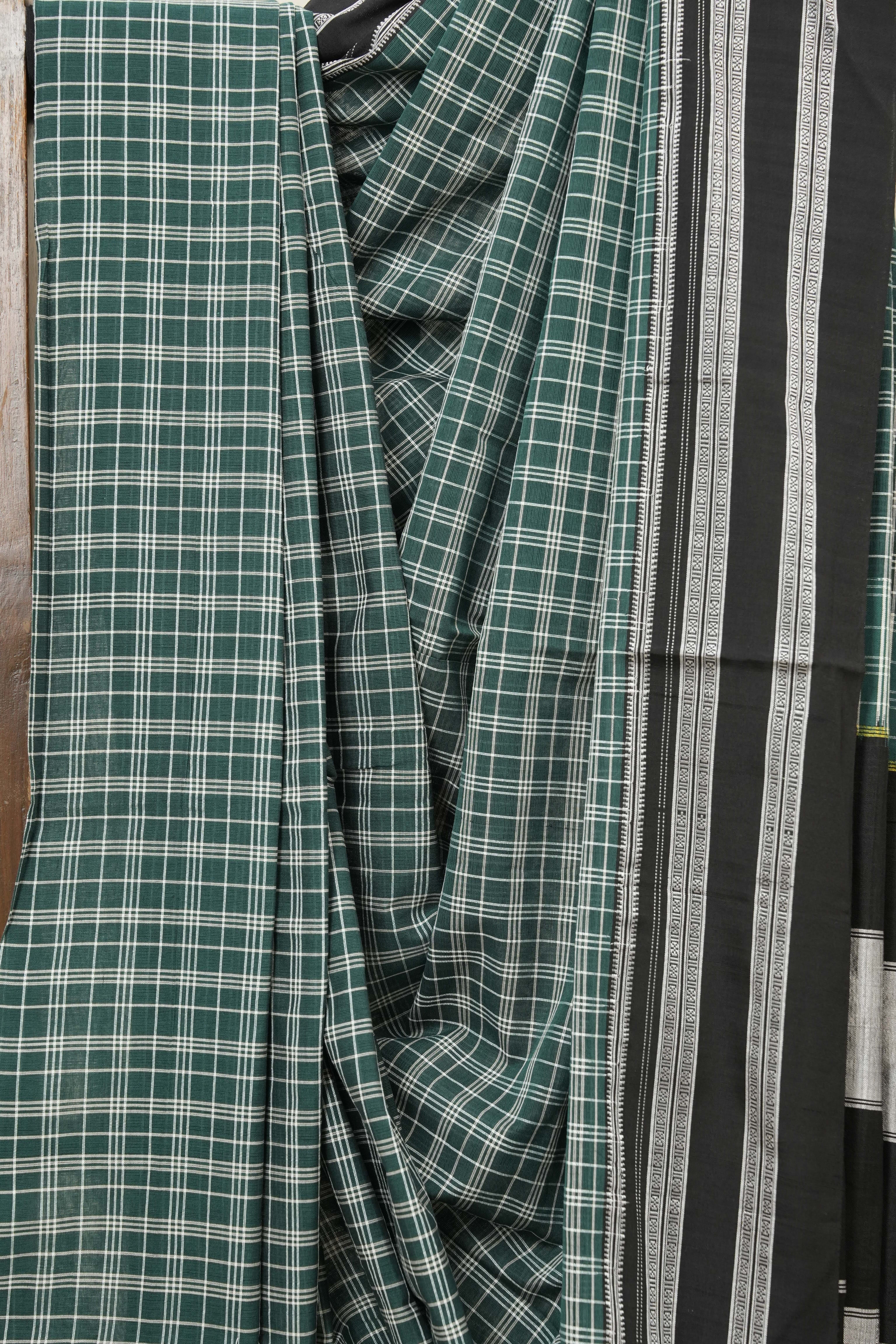 Green Cotton Ilkal Saree  - SRGCIS586