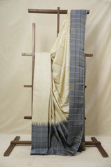 Cream Kanjivaram Silk Saree - SRCKSS1034