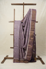 Purple Cream HBP Tussar Silk Saree - SRPCHTSS747