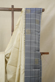 Cream Kanjivaram Silk Saree - SRCKSS1034