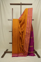 Mustard Narayan Peth Silk Saree - SRMNPSS16