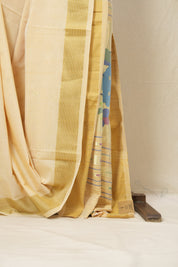 Beige Cotton Paithani Saree - SRBCPS526