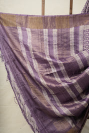 Purple Cream HBP Tussar Silk Saree - SRPCHTSS747