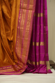 Mustard Narayan Peth Silk Saree - SRMNPSS16
