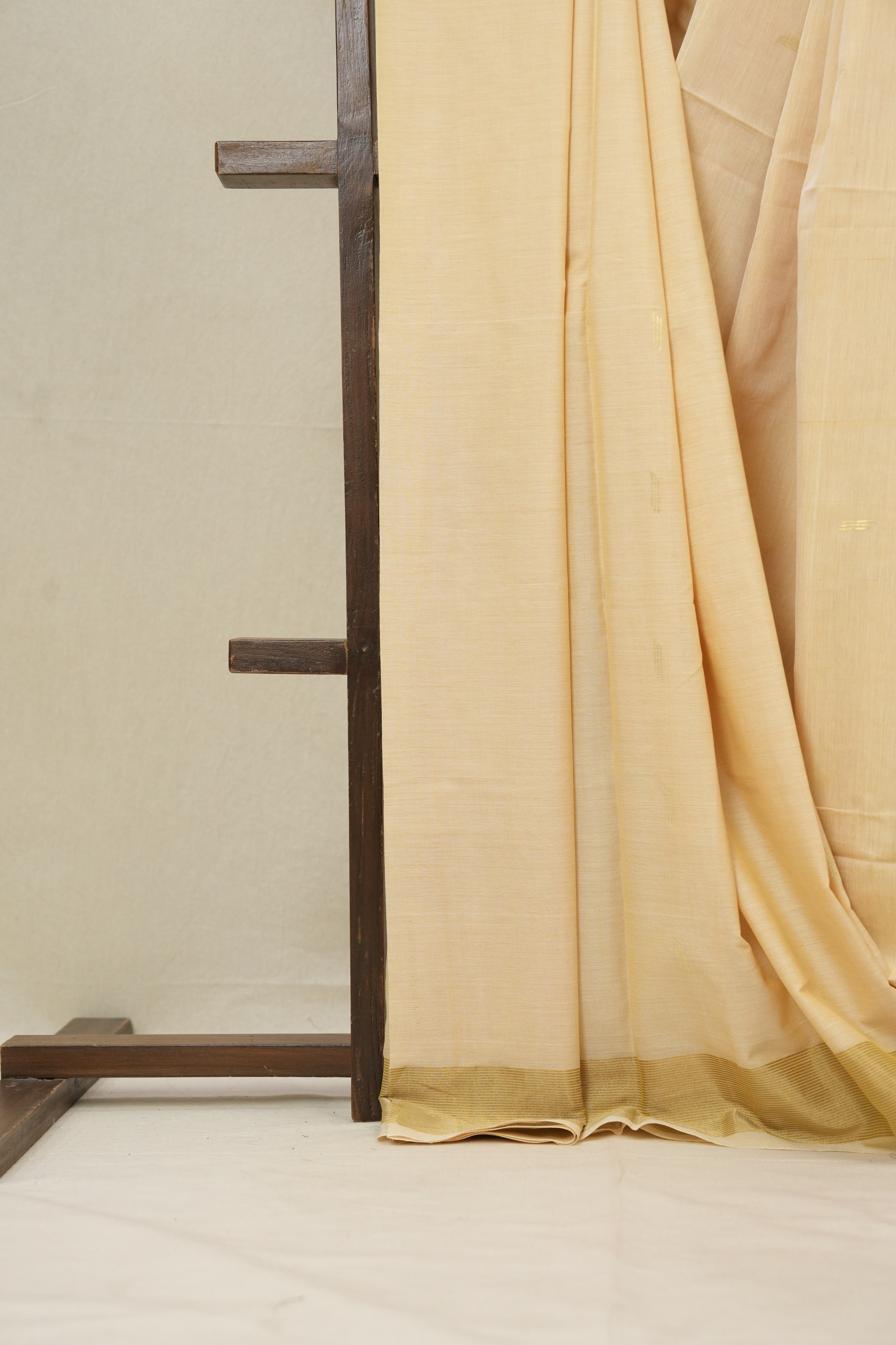 Beige Cotton Paithani Saree - SRBCPS526