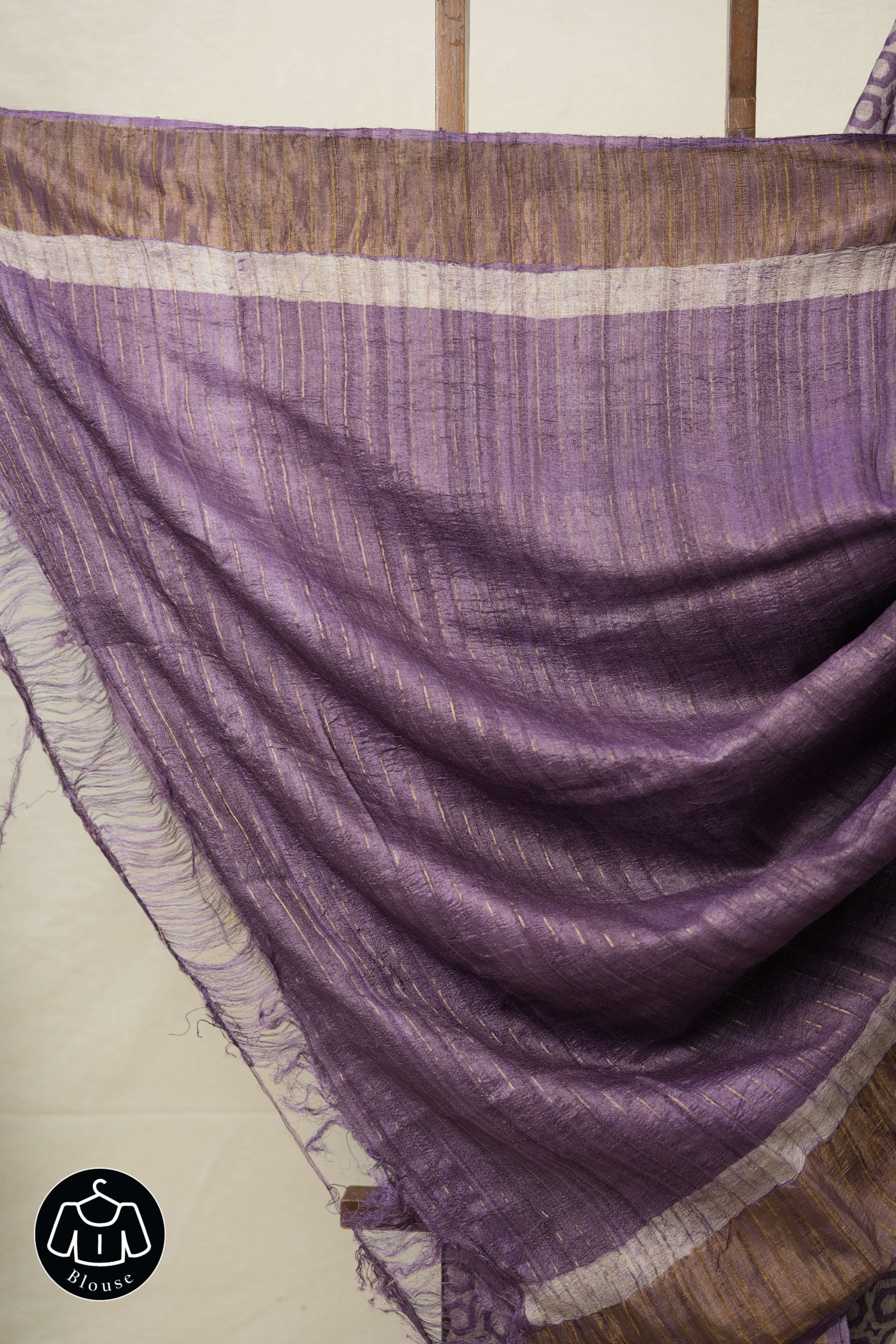 Purple Cream HBP Tussar Silk Saree - SRPCHTSS747