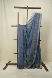 Blue Kota Doria Saree - SRBKDS282