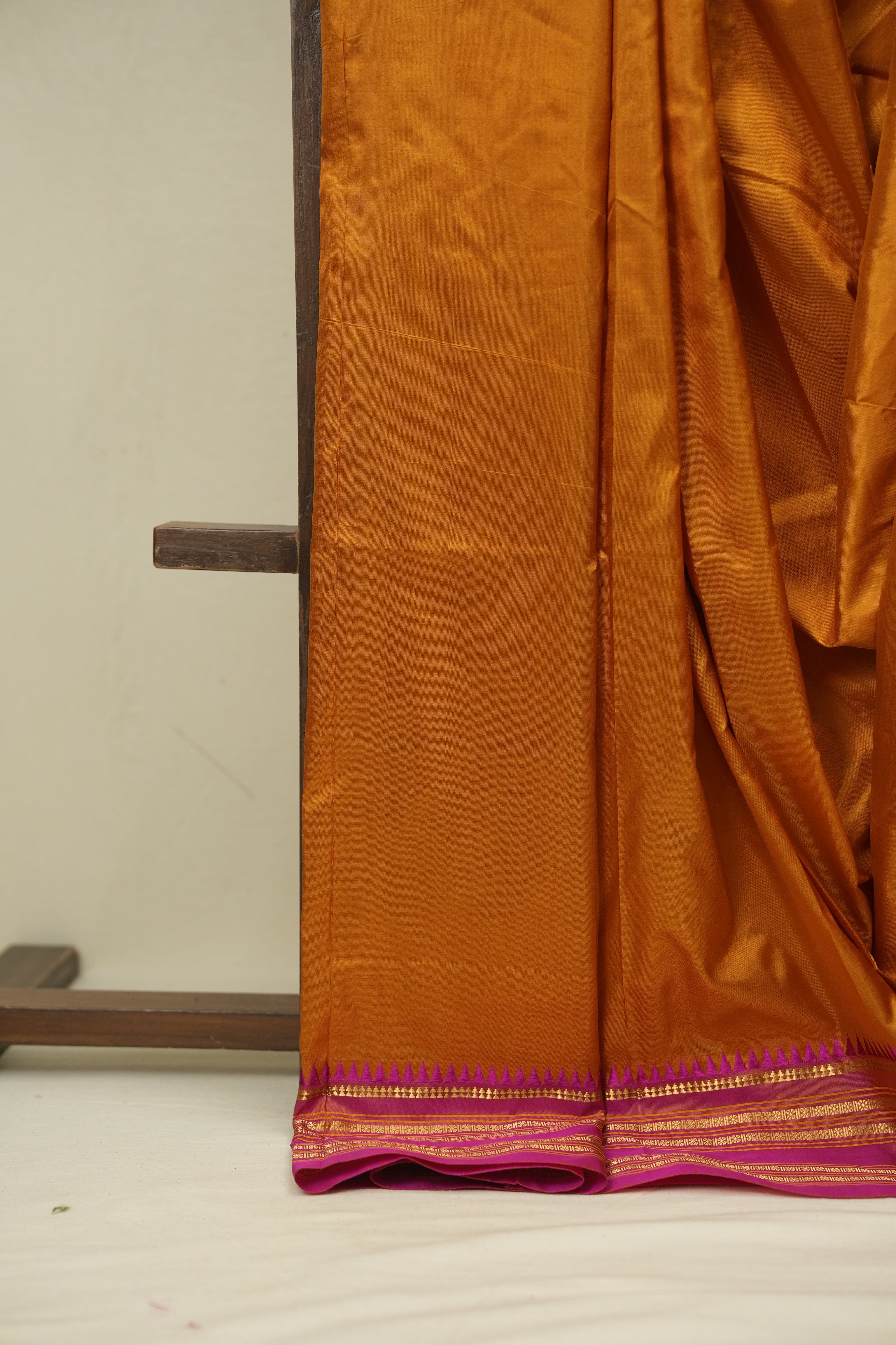 Mustard Narayan Peth Silk Saree - SRMNPSS16