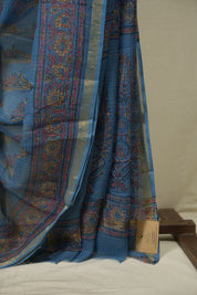 Blue Kota Doria Saree - SRBKDS282