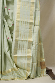 Pastel Mint Green Kanjivaram Silk Saree - SRPMGKSS1036