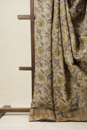 Cream HBP Tussar Silk Saree - SRCHTSS745