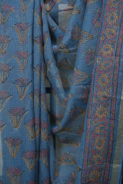 Blue Kota Doria Saree - SRBKDS282