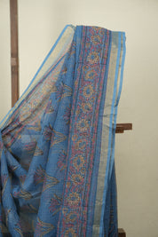 Blue Kota Doria Saree - SRBKDS282