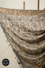 Cream HBP Tussar Silk Saree - SRCHTSS745