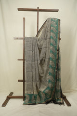 Off-White Kota Doria Saree - SROWKDS283