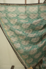 Off-White Kota Doria Saree - SROWKDS283