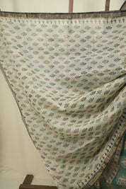 Off-White Kota Doria Saree - SROWKDS283