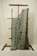 Off-White Kota Doria Saree - SROWKDS284