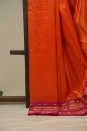 Orange Narayan Peth Silk Saree - SRONPSS12
