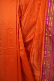 Orange Narayan Peth Silk Saree - SRONPSS12