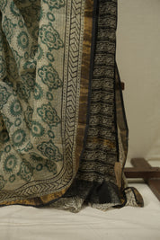 Off-White Kota Doria Saree - SROWKDS284